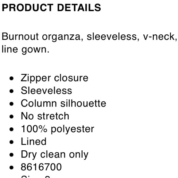 J S COLLECTIONS MADISON V NECK COLUMN FORMAL GOWN - Picture 15 of 15